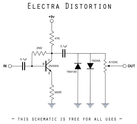 Electra Distortion Schematic