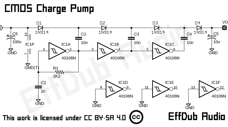 Charge Pump from CMOS Inverter gates? Yes! - EffDub Audio